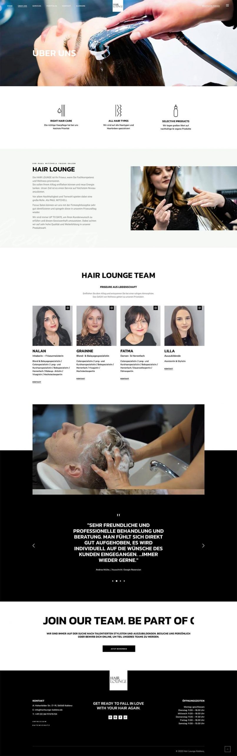 Hair Lounge Koblenz / Webdesign
