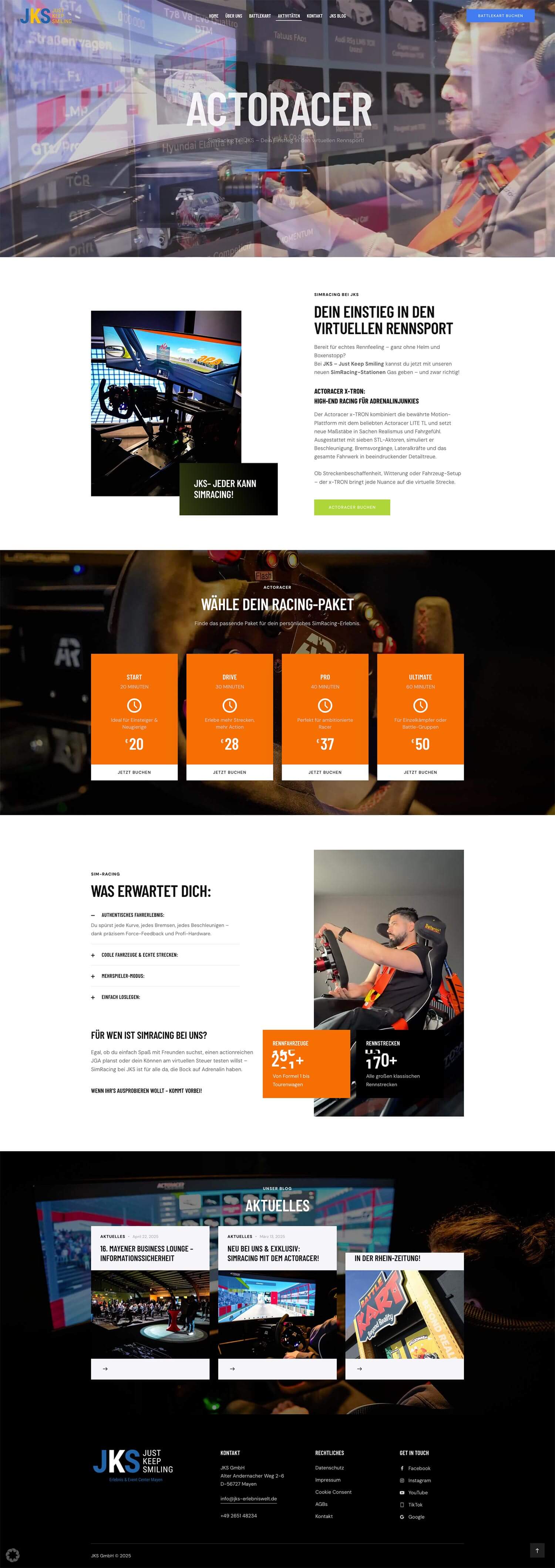 JKS Erlebniswelt Website – Webdesign BattleKart Koblenz | EYETM 2025