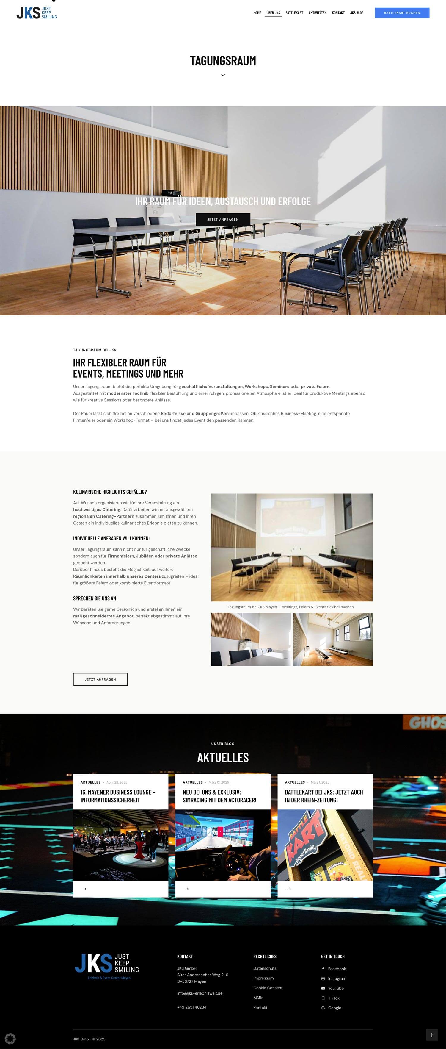 JKS Erlebniswelt Website – Webdesign BattleKart Koblenz | EYETM 2025