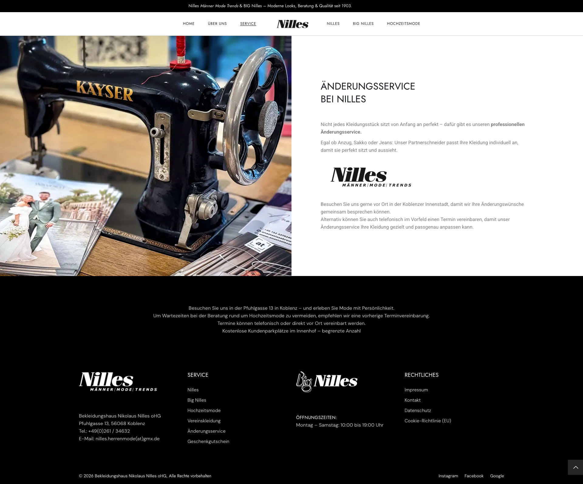 Webdesign Koblenz – Nilles Männermode Website Relaunch | EYETM