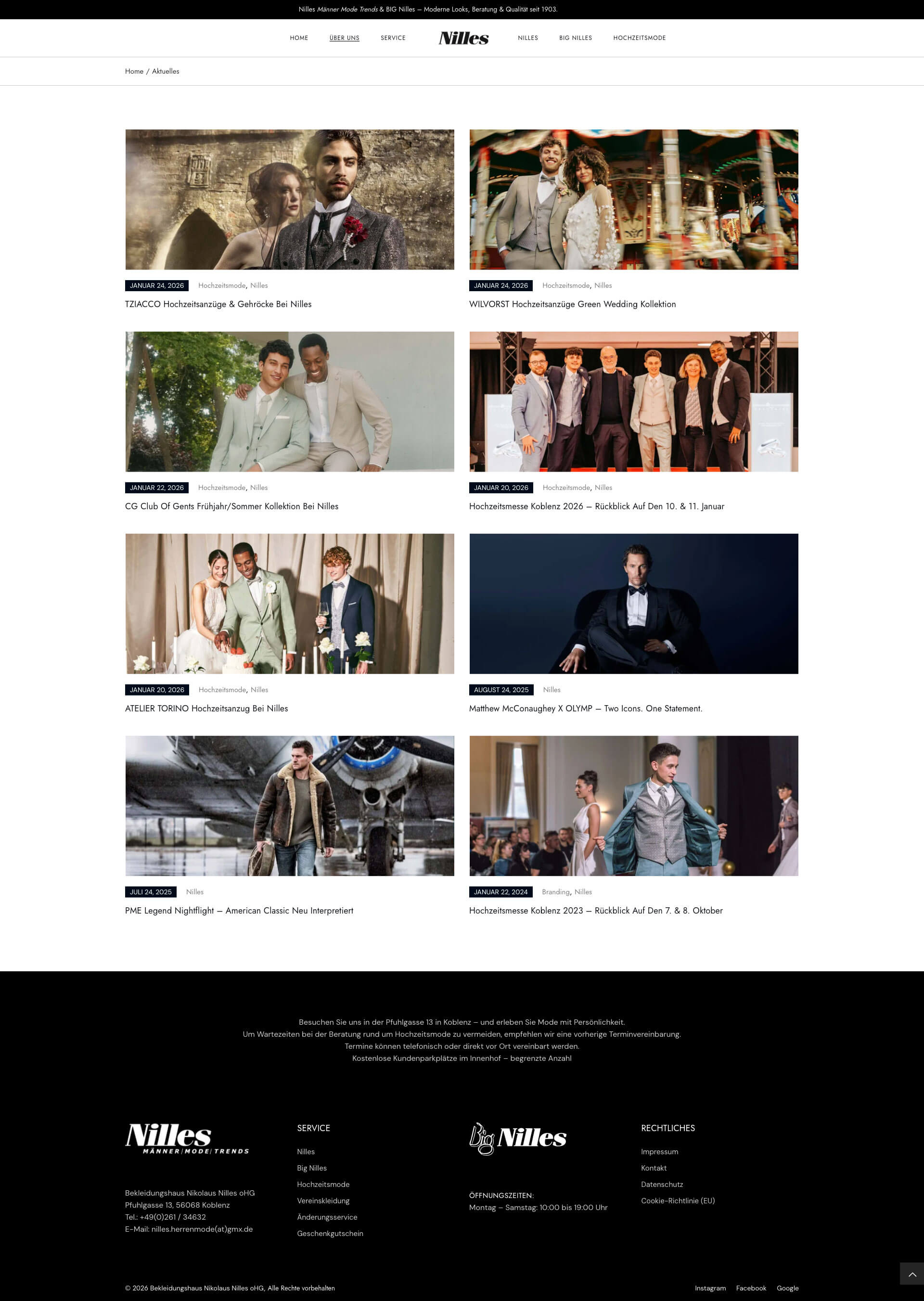 Webdesign Koblenz – Nilles Männermode Website Relaunch | EYETM