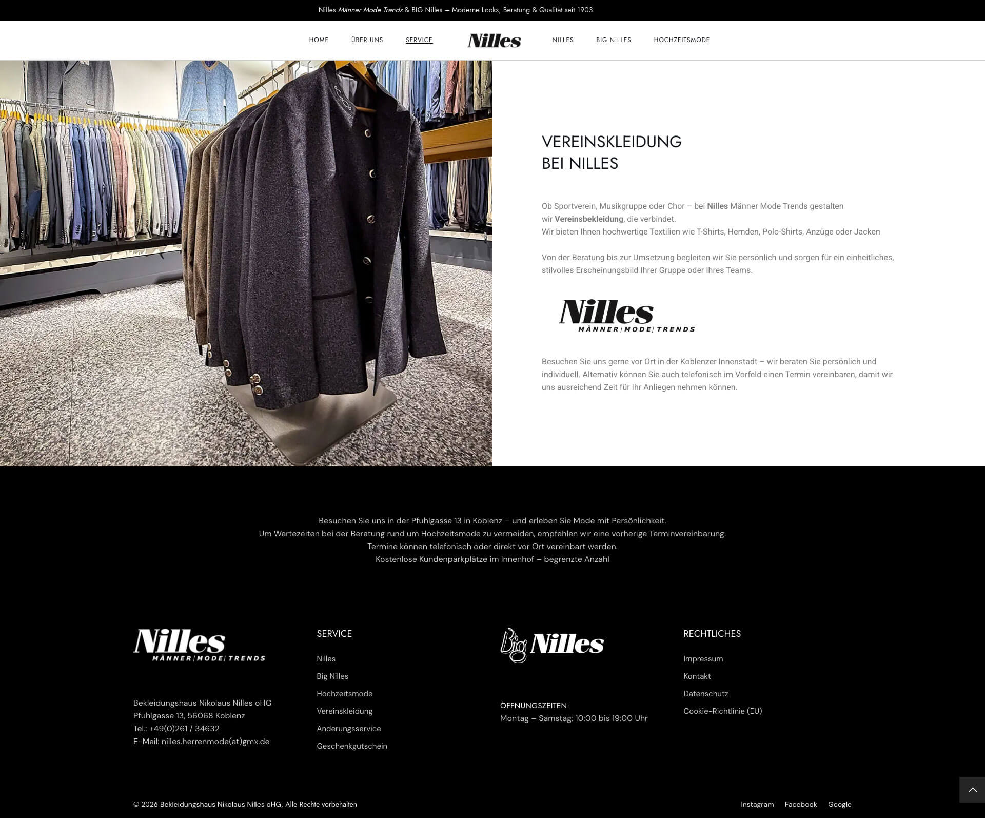 Webdesign Koblenz – Nilles Männermode Website Relaunch | EYETM